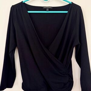 Banana Republic Black Faux Wrap Blouse